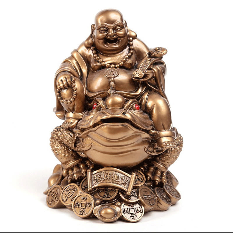 Goldene Buddha-Statue, mittelgroß, 20,3 cm, Feng Shui