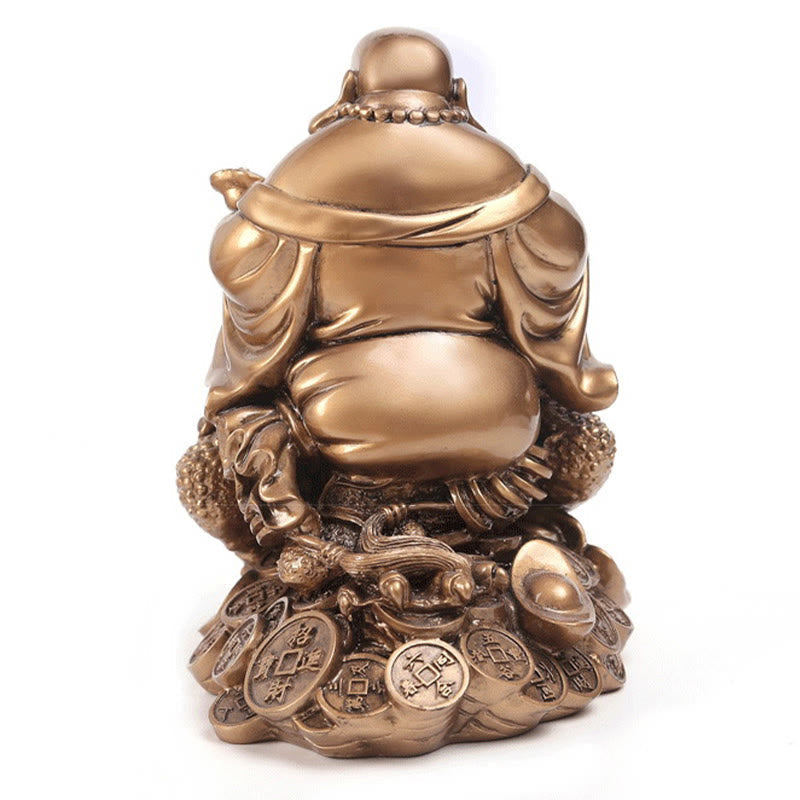 Goldene Buddha-Statue, mittelgroß, 20,3 cm, Feng Shui