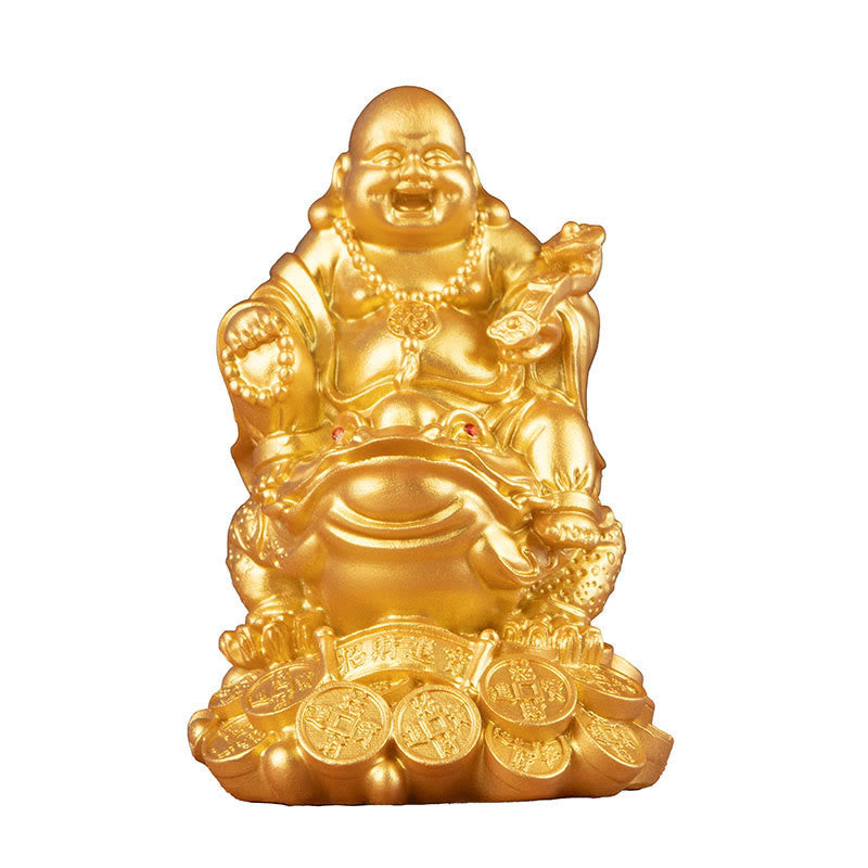 Goldene Buddha-Statue, mittelgroß, 20,3 cm, Feng Shui