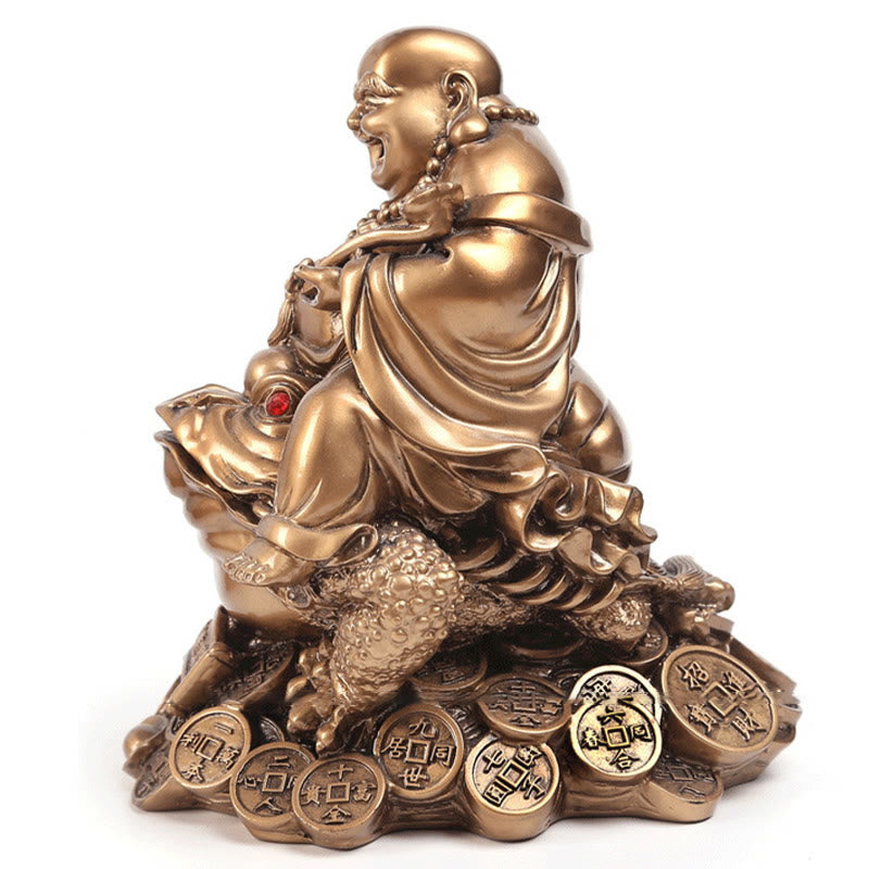 Goldene Buddha-Statue, mittelgroß, 20,3 cm, Feng Shui