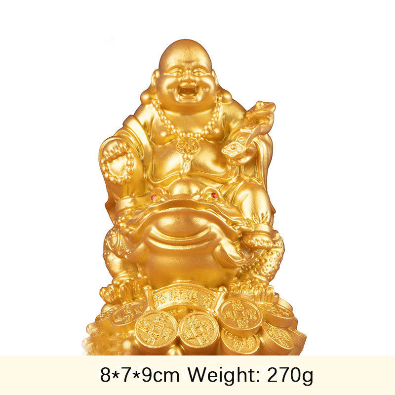 Goldene Buddha-Statue, mittelgroß, 20,3 cm, Feng Shui