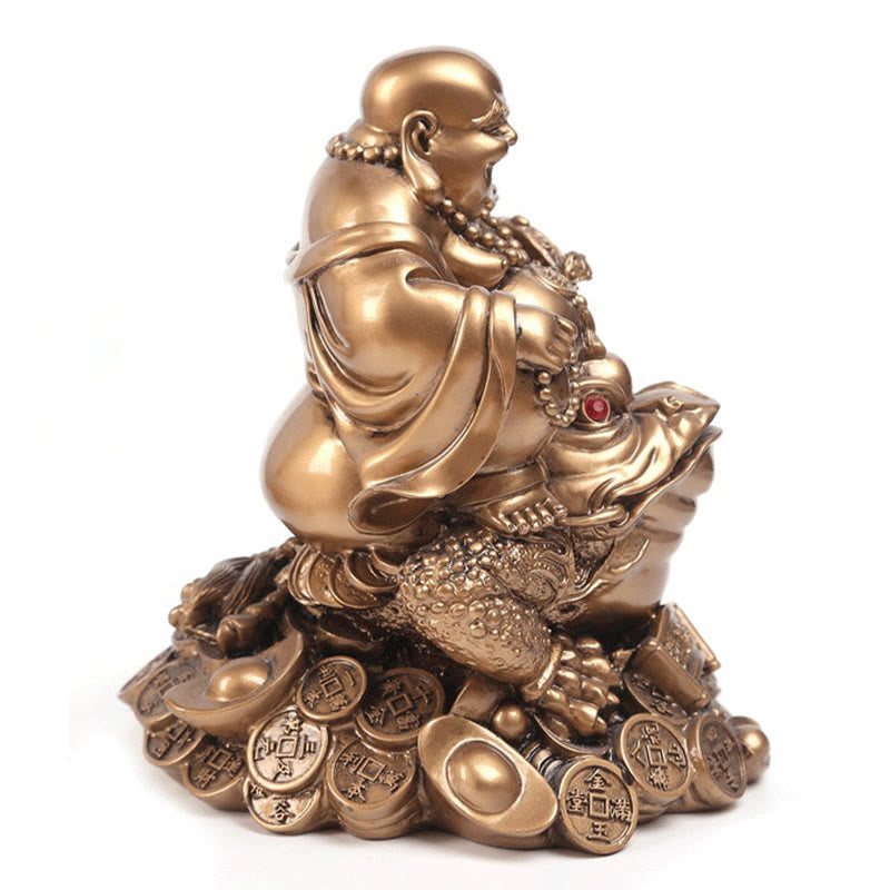 Goldene Buddha-Statue, mittelgroß, 20,3 cm, Feng Shui