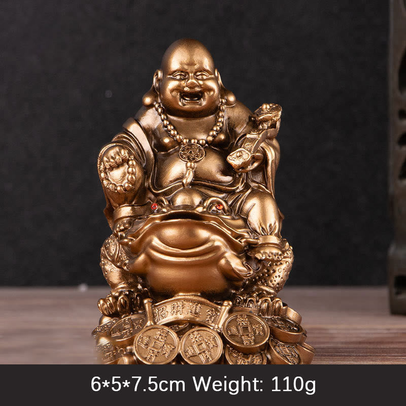 Goldene Buddha-Statue, mittelgroß, 20,3 cm, Feng Shui