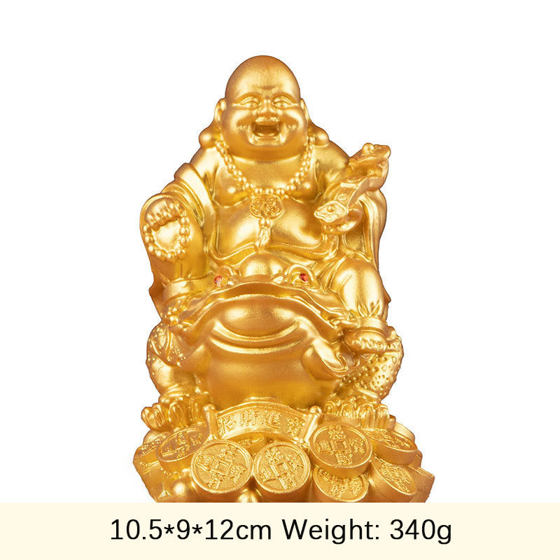 Goldene Buddha-Statue, mittelgroß, 20,3 cm, Feng Shui