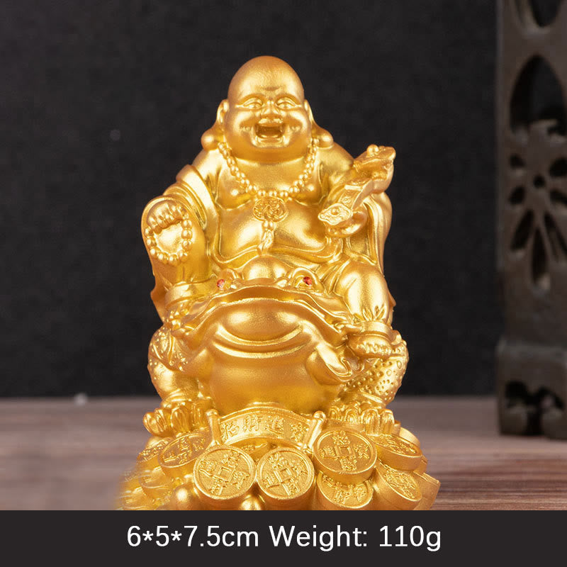 Goldene Buddha-Statue, mittelgroß, 20,3 cm, Feng Shui