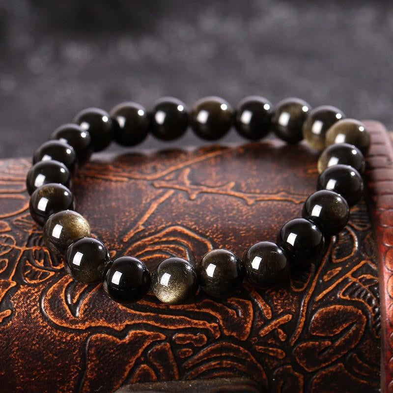 Goldenes Obsidian-Armband: Kraftvoller Heilstein