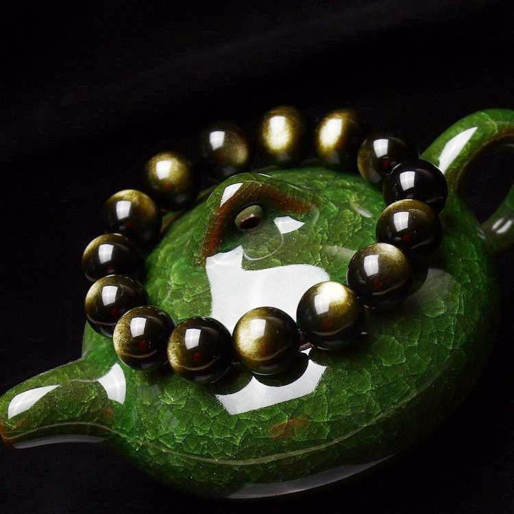 Goldenes Obsidian-Armband: Kraftvoller Heilstein