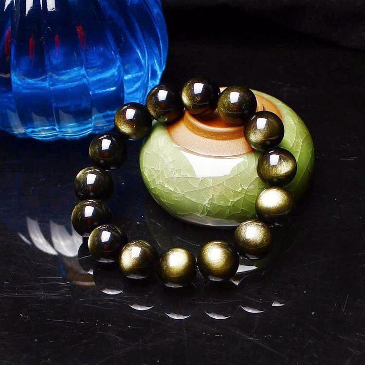 Goldenes Obsidian-Armband: Kraftvoller Heilstein