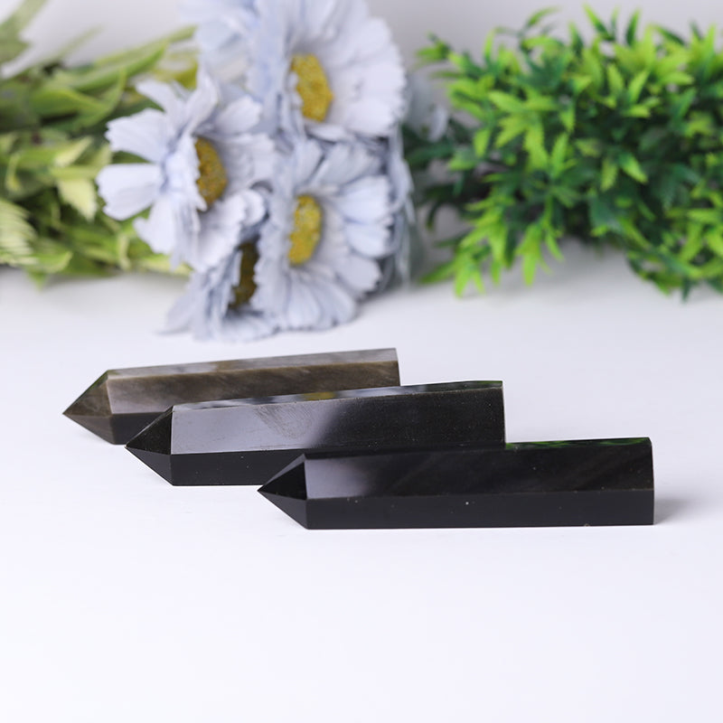 Golden Obsidian Point Crystal Tower 2.4-4.5 Inches Healing