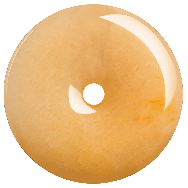 Goldene Seiden-Jade-Halskette mit Peace-Schnalle-Anhänger | Unisex