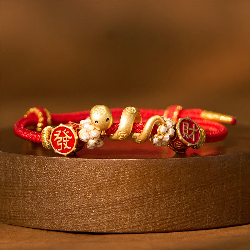 Goldenes Schlangen-Wohlstands-Spiritual-Schmuckarmband