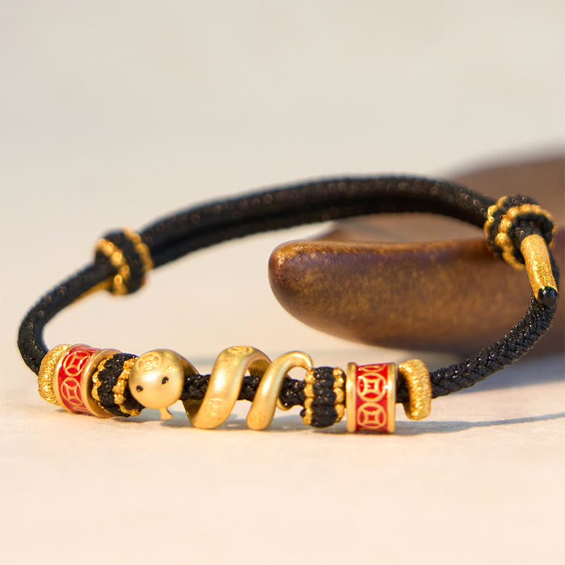 Goldenes Schlangen-Wohlstands-Spiritual-Schmuckarmband