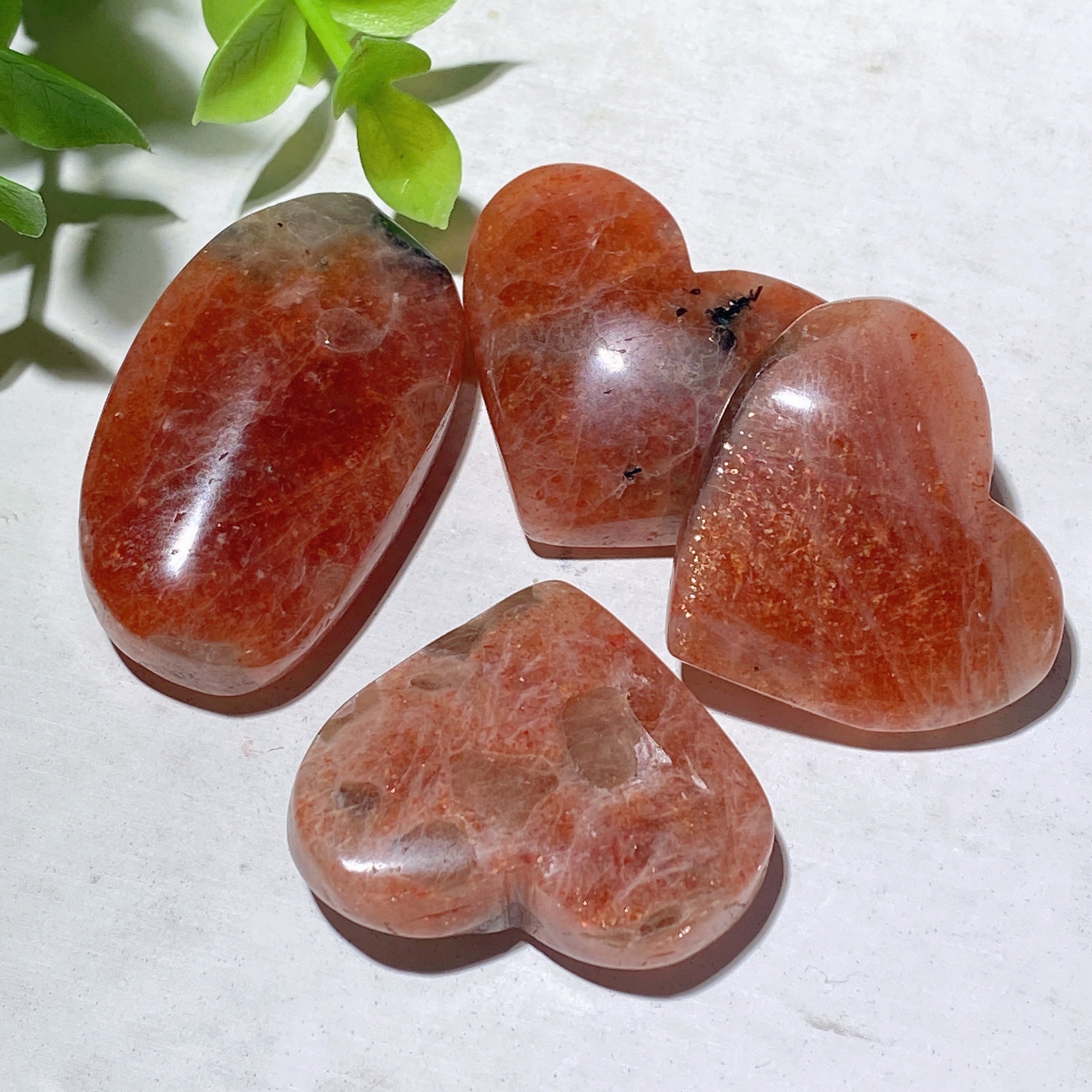 Golden Sunstone Heart Crystal 1.2-1.5 inch Healing Stone