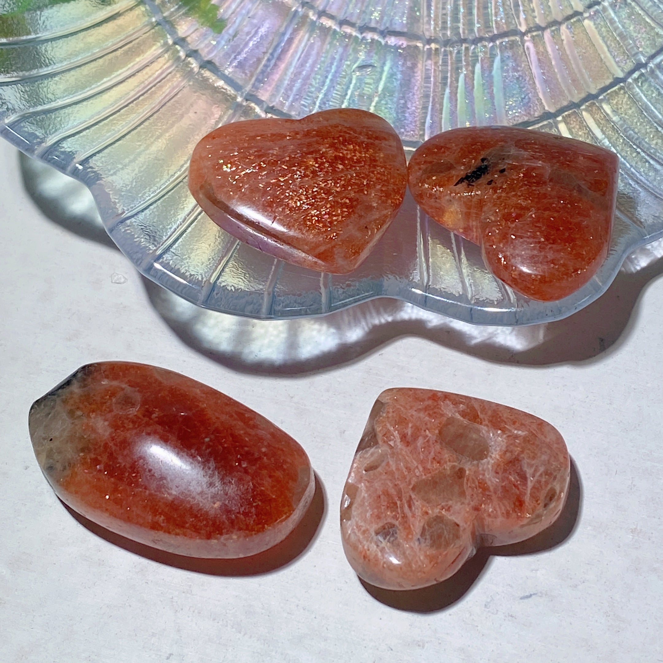 Golden Sunstone Heart Crystal 1.2-1.5 inch Healing Stone