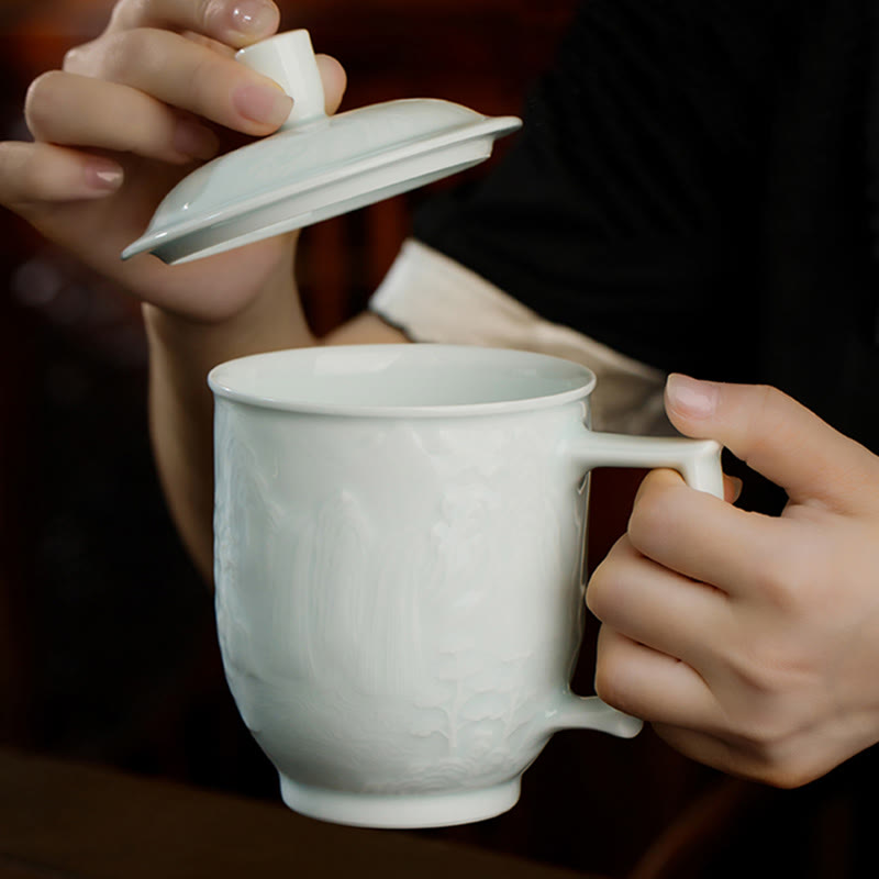 Große Mauer Jingdezhen Porzellan Teetasse 400ml Bürobecher