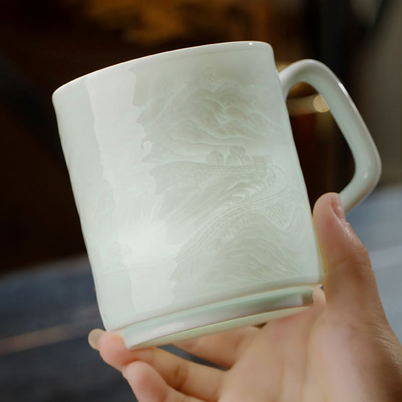 Große Mauer Jingdezhen Porzellan Teetasse 400ml Bürobecher