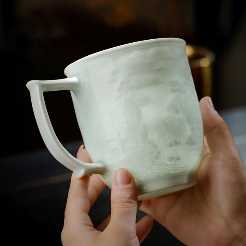 Große Mauer Jingdezhen Porzellan Teetasse 400ml Bürobecher