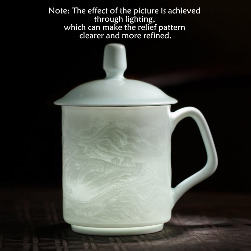 Große Mauer Jingdezhen Porzellan Teetasse 400ml Bürobecher