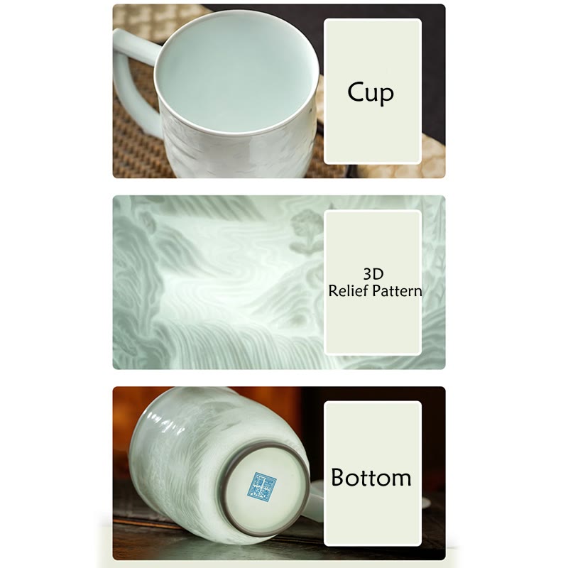 Große Mauer Jingdezhen Porzellan Teetasse 400ml Bürobecher