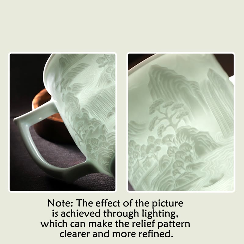 Große Mauer Jingdezhen Porzellan Teetasse 400ml Bürobecher