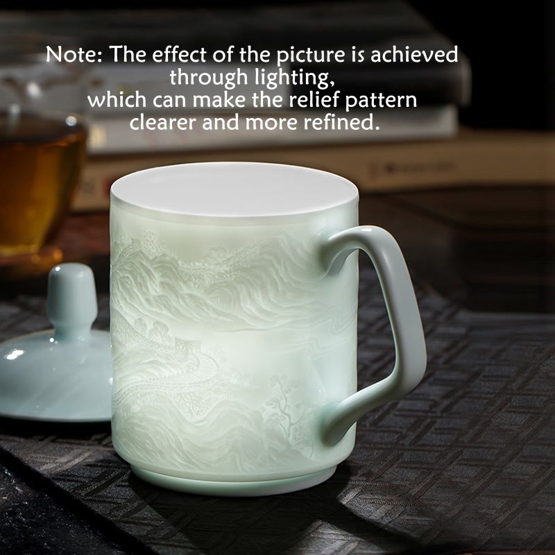 Große Mauer Jingdezhen Porzellan Teetasse 400ml Bürobecher