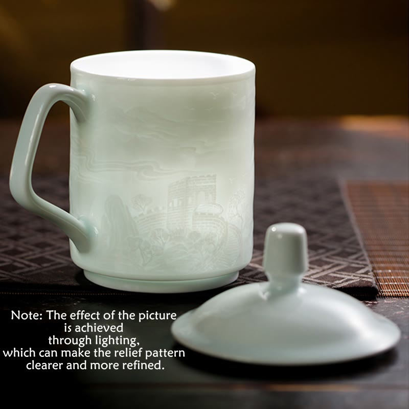 Große Mauer Jingdezhen Porzellan Teetasse 400ml Bürobecher