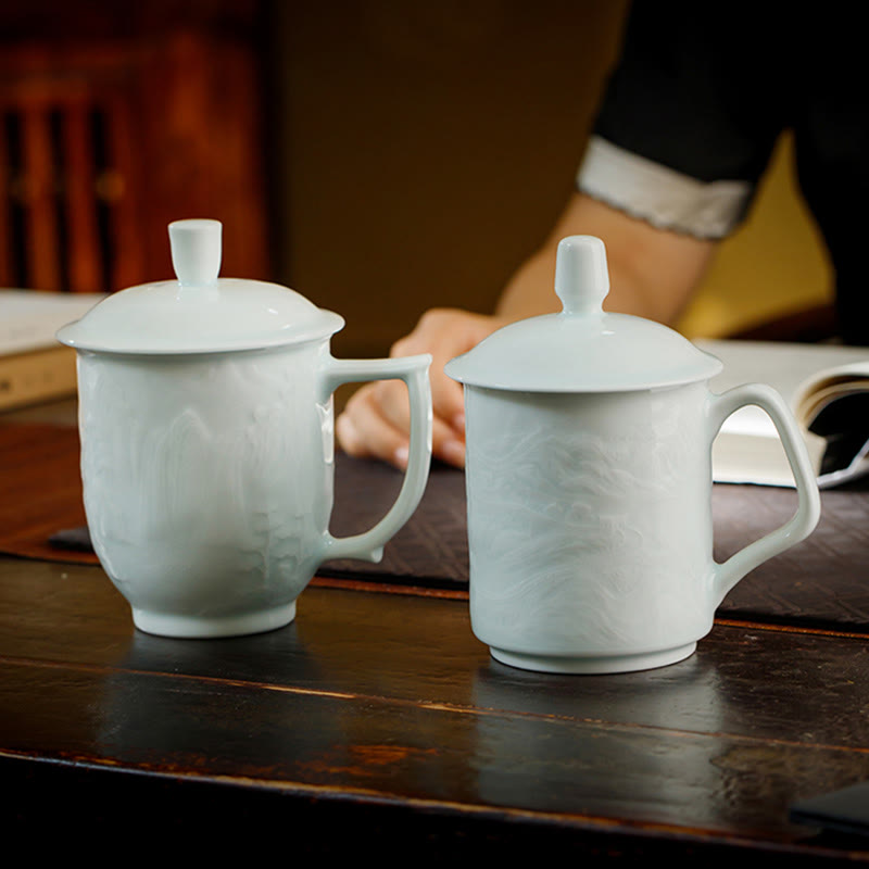 Große Mauer Jingdezhen Porzellan Teetasse 400ml Bürobecher