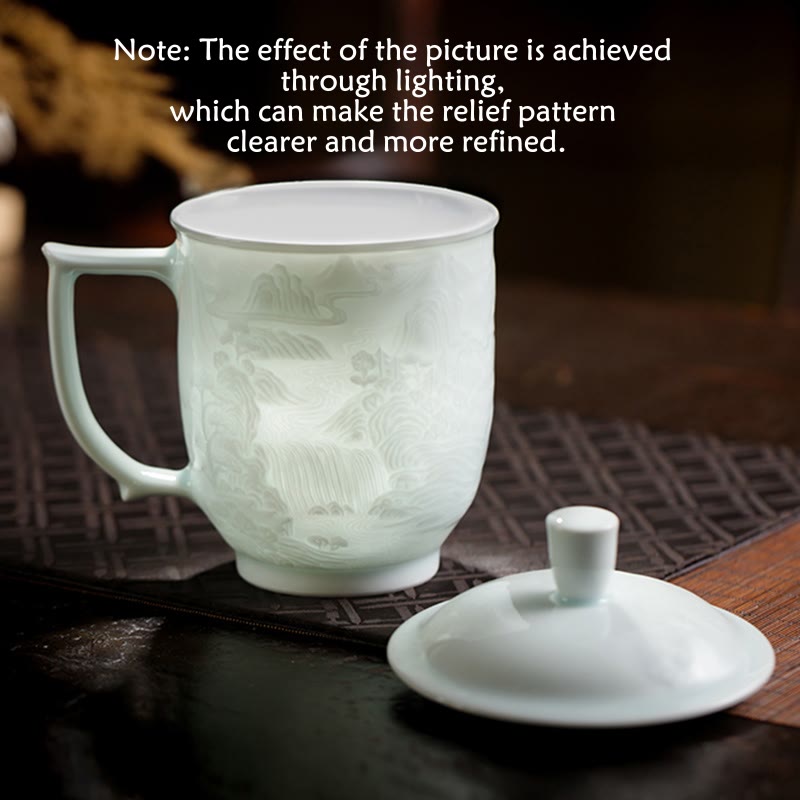 Große Mauer Jingdezhen Porzellan Teetasse 400ml Bürobecher