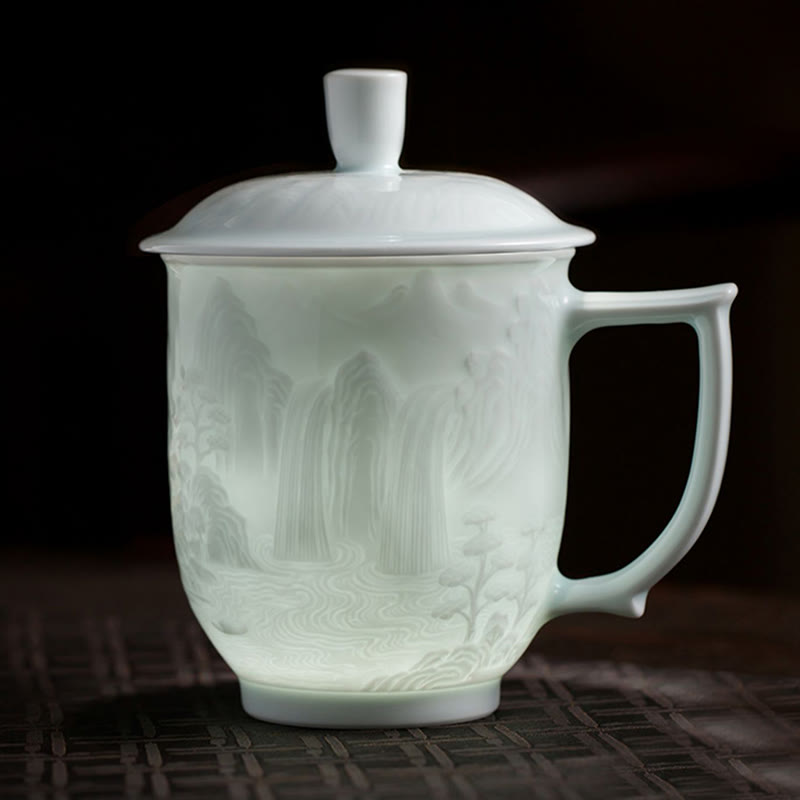 Große Mauer Jingdezhen Porzellan Teetasse 400ml Bürobecher