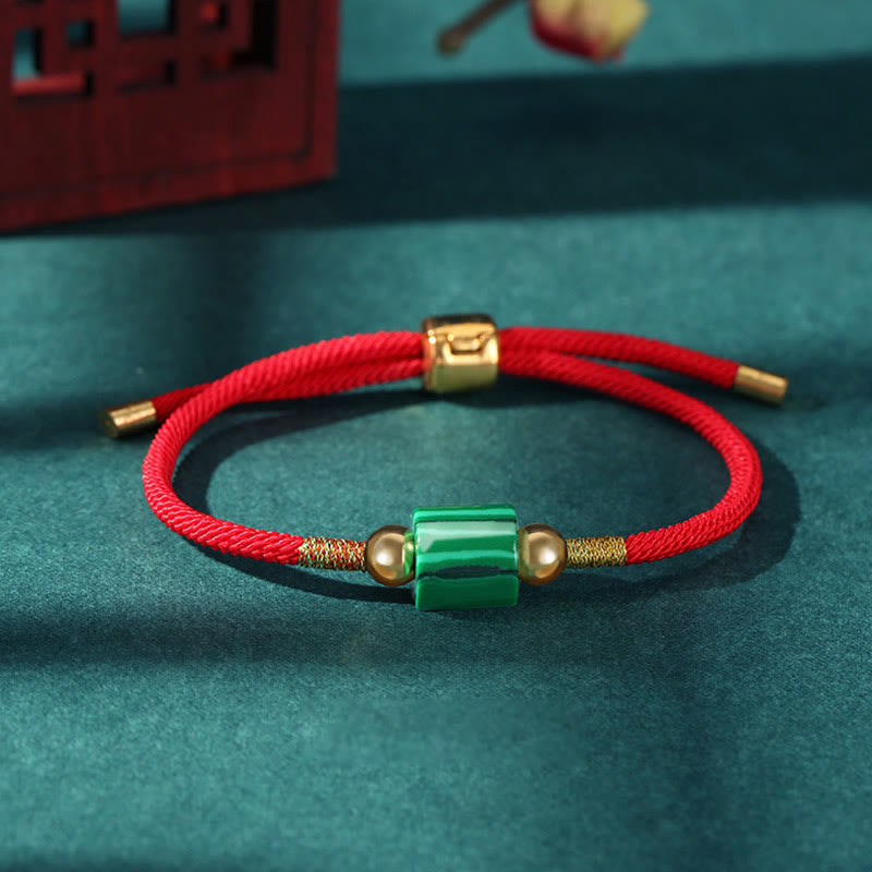 Grünes Aventurin-Glücksschutz-Armband aus geflochtenem Seil
