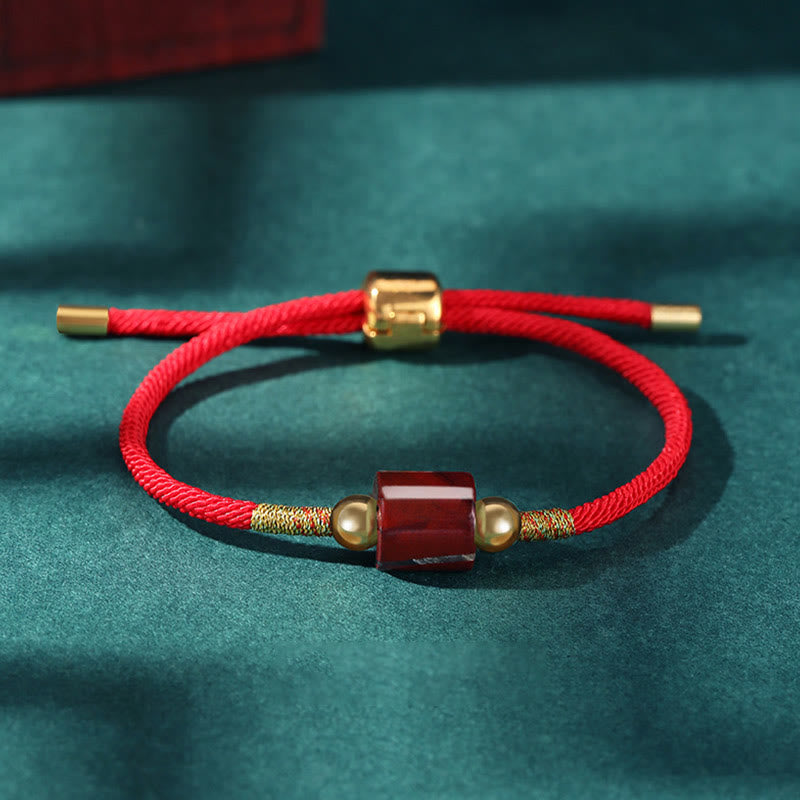 Grünes Aventurin-Glücksschutz-Armband aus geflochtenem Seil