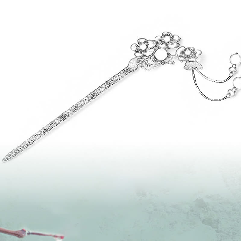 Beruhigende Haarnadel aus grünem Aventurin und rotem Achat, 16 cm