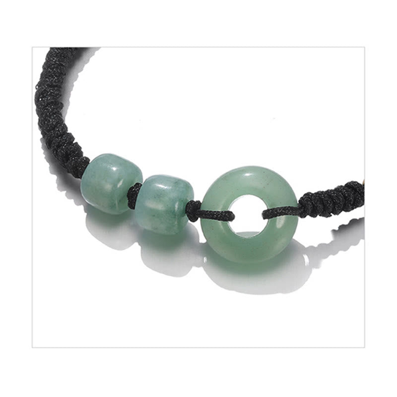 Grünes Aventurin-weißes Jade-Paararmband mit Peace-Schnalle