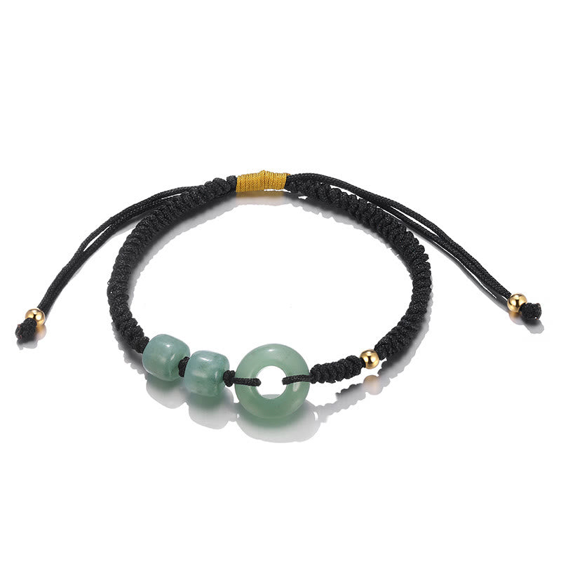 Grünes Aventurin-weißes Jade-Paararmband mit Peace-Schnalle