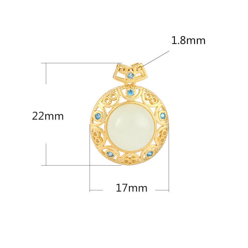 Halskette mit grünem Chalcedon und weißer Hetian-Jade