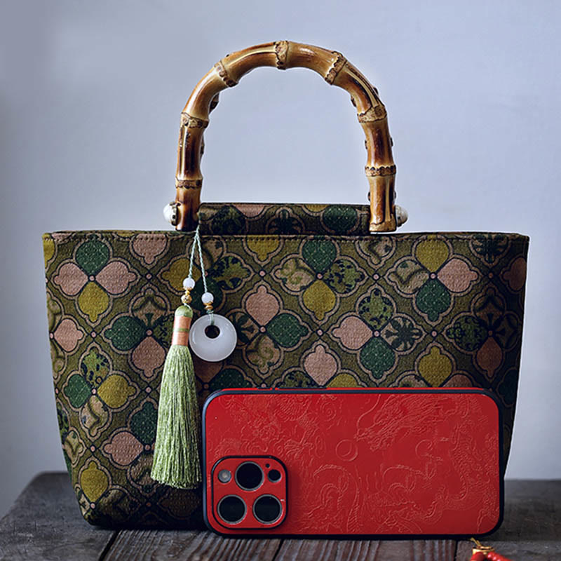 Grüne Blätter Umhängetasche mit Metallkette | Spirituelle Accessoires