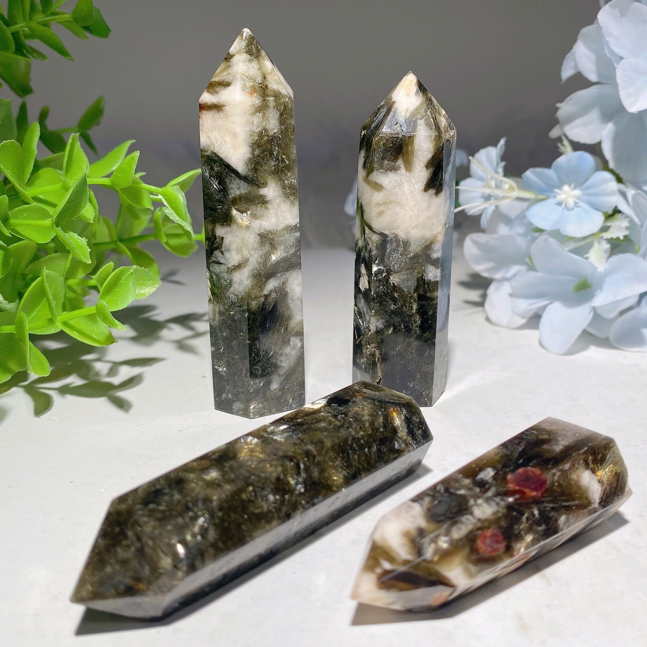 Green Mica Crystal Points 2.0-3.3 inch Healing Crystals