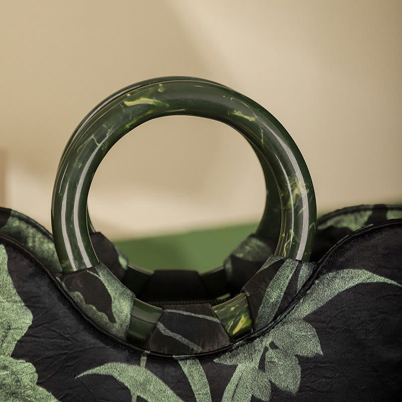 Grüne Orchideen Vintage Handtasche | Spirituelle Accessoires
