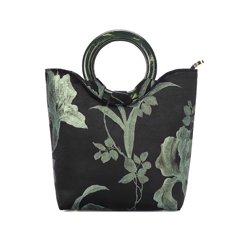 Grüne Orchideen Vintage Handtasche | Spirituelle Accessoires