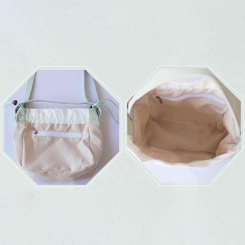 Grüne Einkaufstasche aus Segeltuch mit Birnenblüten, 20 cm, Zubehör