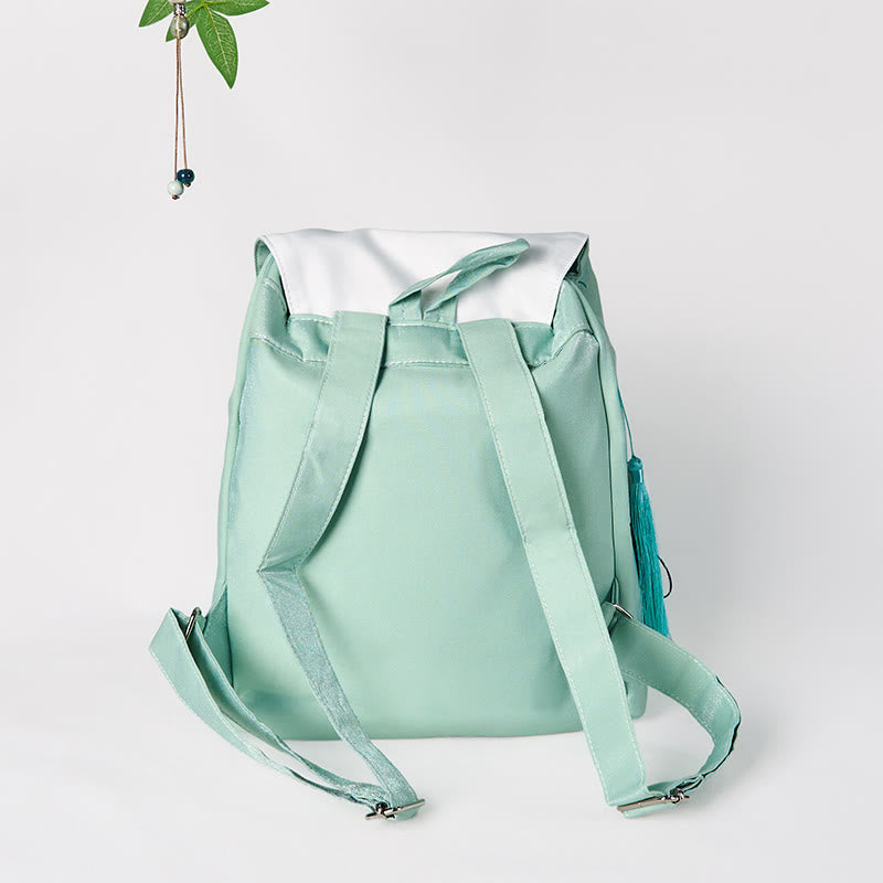 Grüner Pfingstrosen-Blumen-Canvas-Rucksack | Achtsame Kleidung