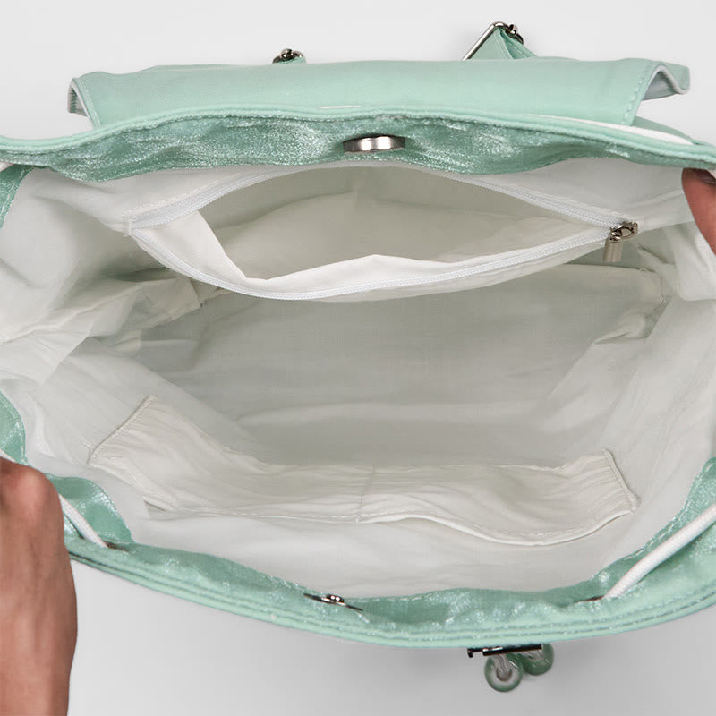 Grüner Pfingstrosen-Blumen-Canvas-Rucksack | Achtsame Kleidung