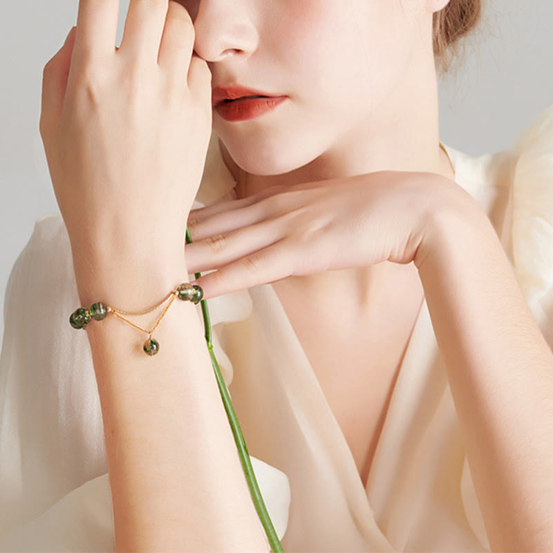 Grünes Phantom 14K Gold Vertrauens-Charm-Armband