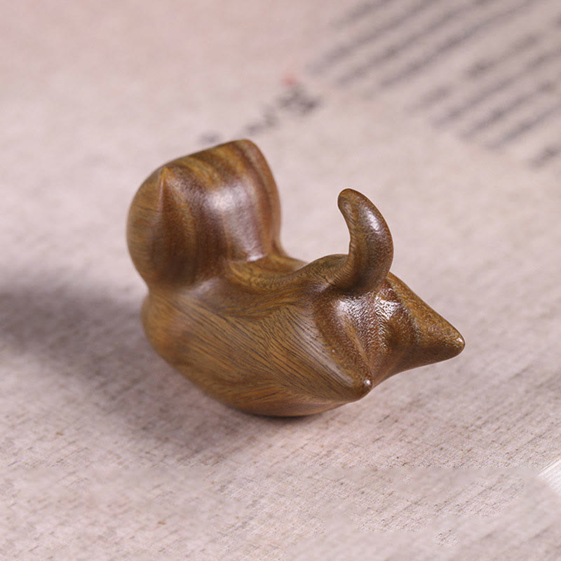 Räuchergefäß in Katzenform aus grünem Sandelholz, 5,6 cm, beruhigende Dekoration