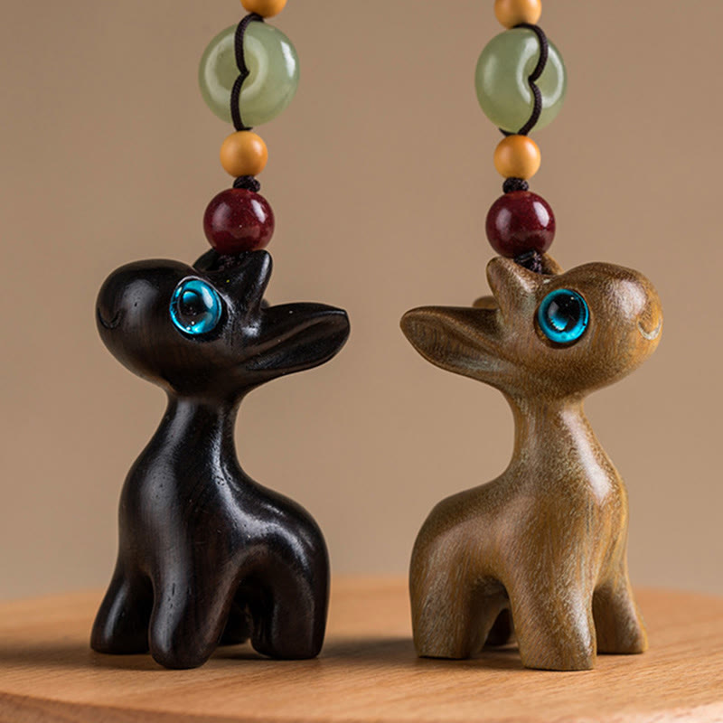 Grüne Sandelholz Ebenholz Holz Frieden Schnalle Schlüsselanhänger