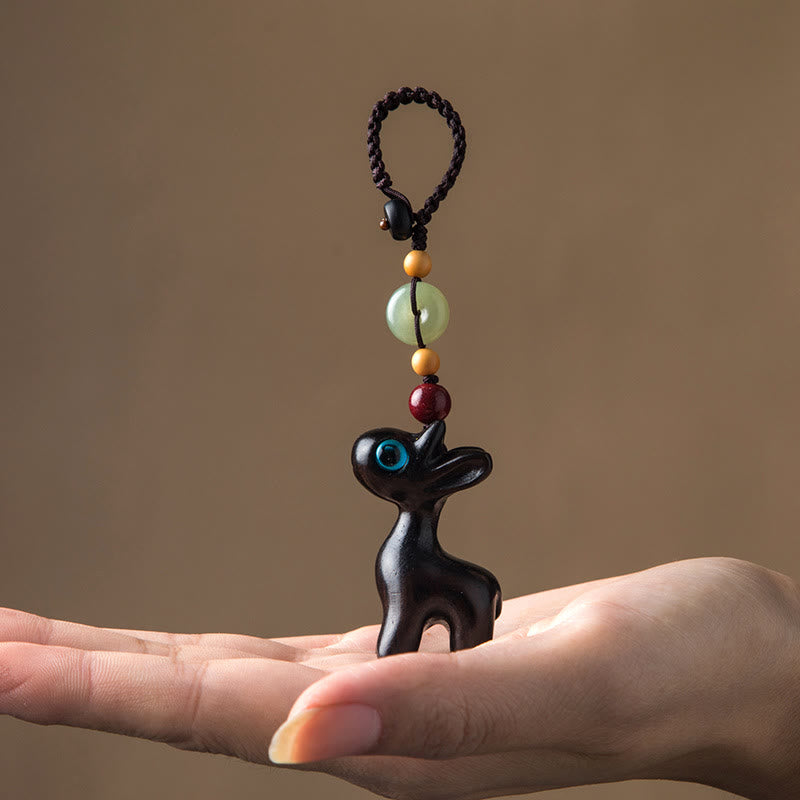 Grüne Sandelholz Ebenholz Holz Frieden Schnalle Schlüsselanhänger