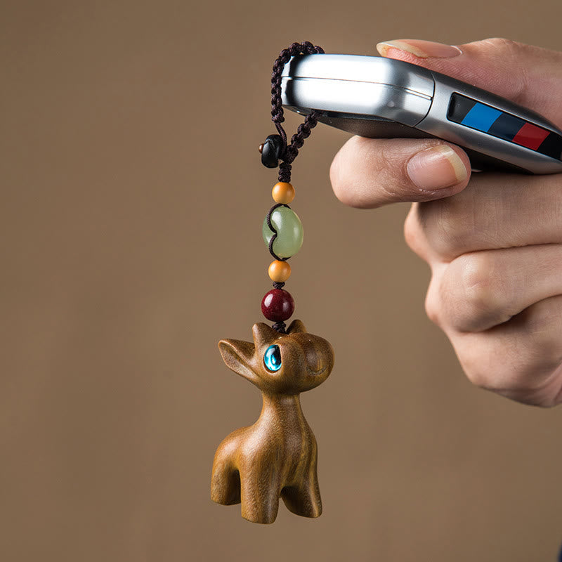 Grüne Sandelholz Ebenholz Holz Frieden Schnalle Schlüsselanhänger