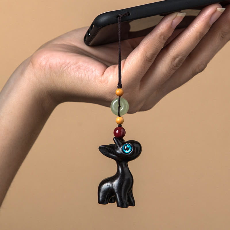 Grüne Sandelholz Ebenholz Holz Frieden Schnalle Schlüsselanhänger