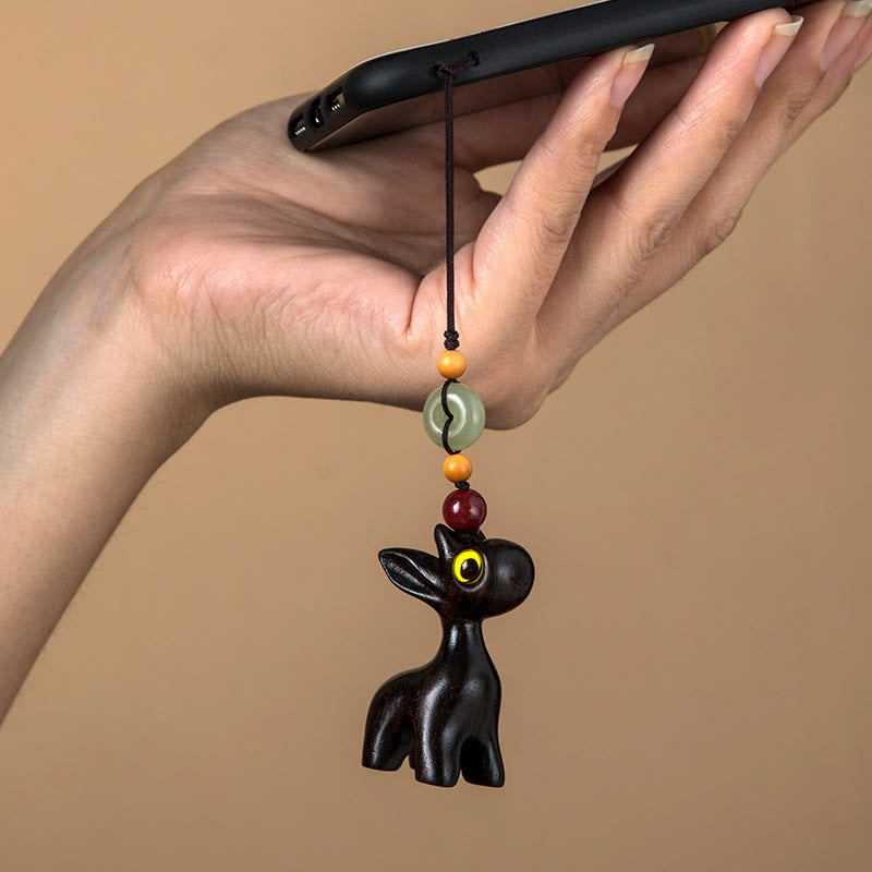 Grüne Sandelholz Ebenholz Holz Frieden Schnalle Schlüsselanhänger