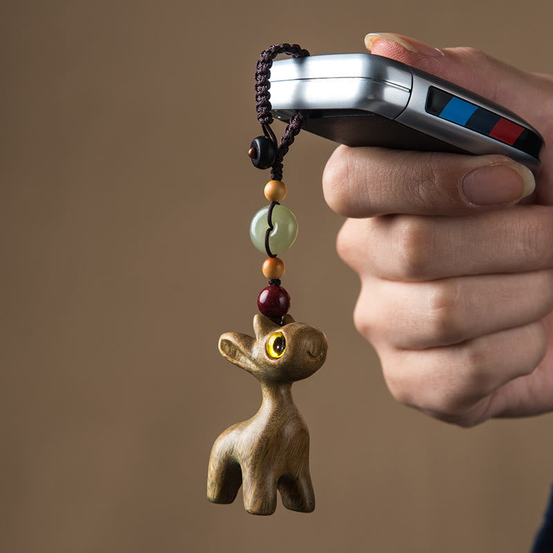 Grüne Sandelholz Ebenholz Holz Frieden Schnalle Schlüsselanhänger